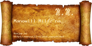 Manowill Miléna névjegykártya
